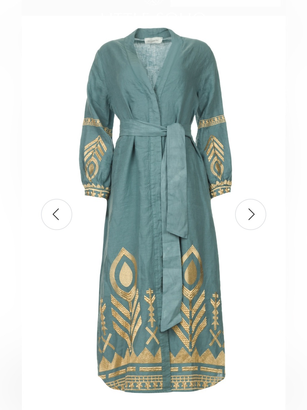 Greek Archaic Kori Feather Linen MIDI Dress Navy NWT - Picture 6 of 11
